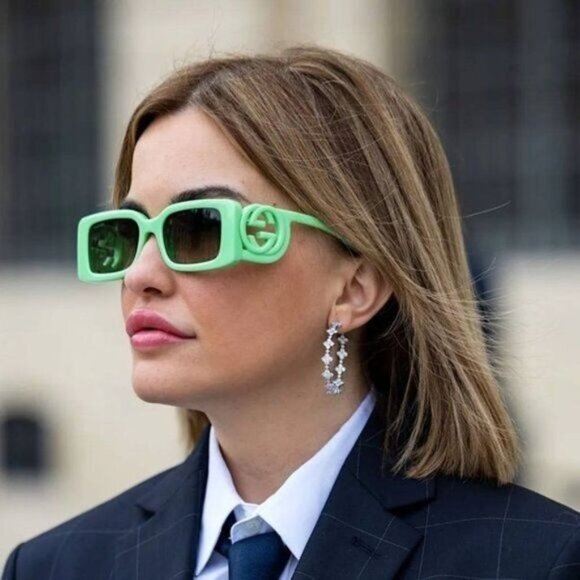 NEWEST GUCCI GG1325S 004 GREEN SUNGLASSES - Picture 5 of 13